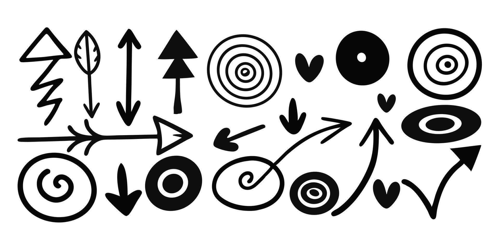 This Set Of Hand Drawn Arrows And Shapes Will Bring Whimsy To Your Design vector