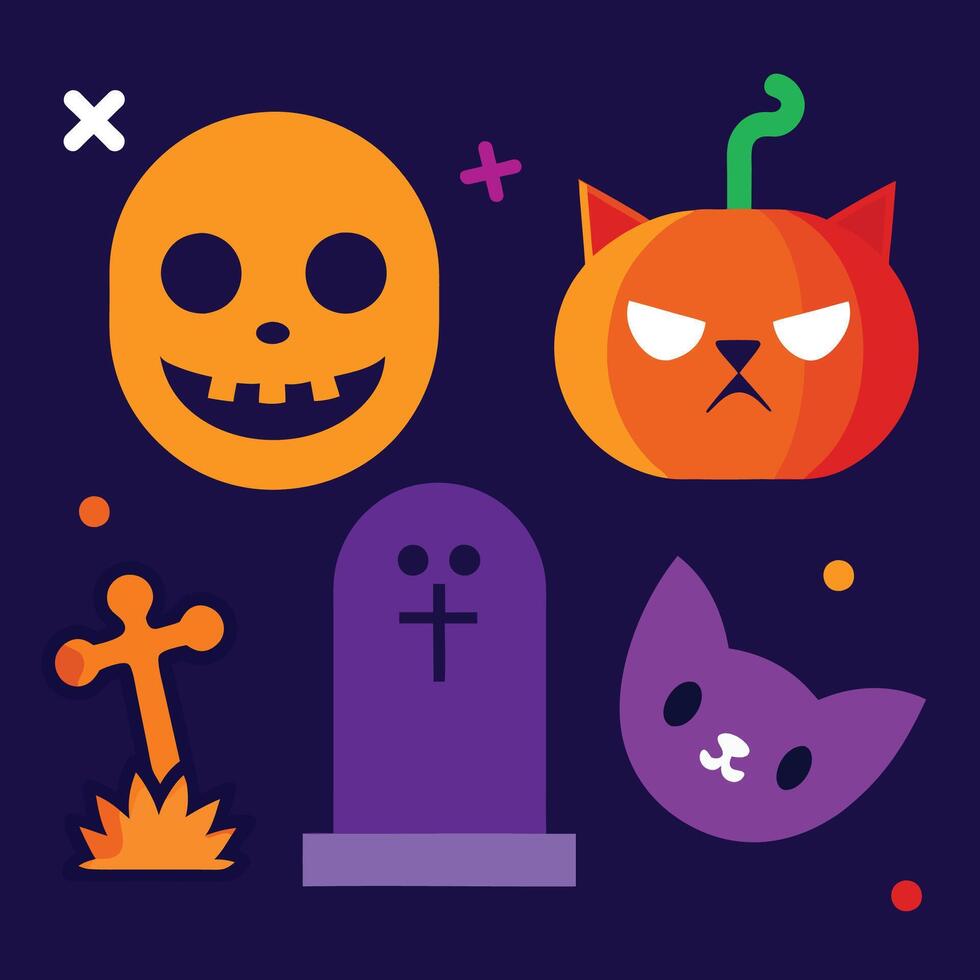 Witchy Halloween postcard design with retro bats and magic vector