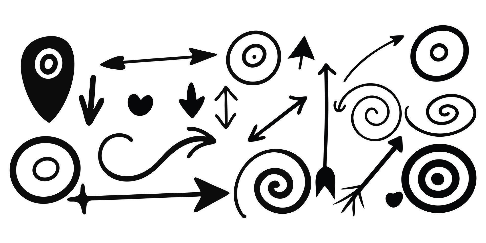 This whimsical icon set guides the way vector