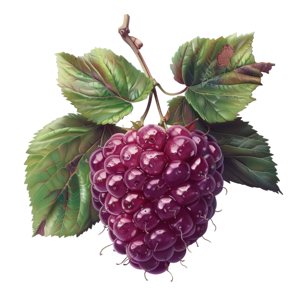 Boysenberry with leaves png