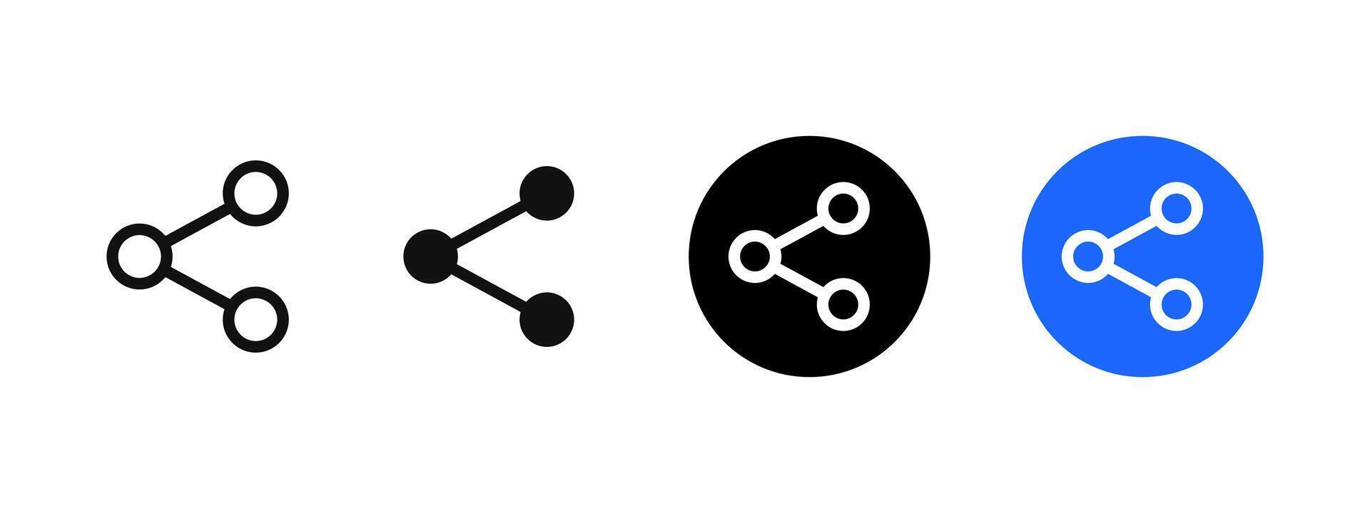 Share icon. Share button. Connection symbol. Network pictogram. Communication sign. Link web interface element illustration. Share on social media button concept. vector