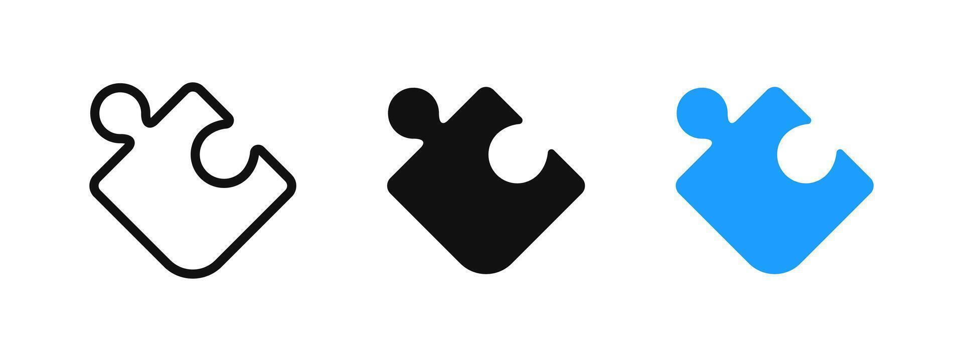 Puzzle piece icon. Part of a puzzle illustration. Jigsaw symbol. Toy shop logo. Gaming sign. Riddle maze pictogram. Gamification concept. vector
