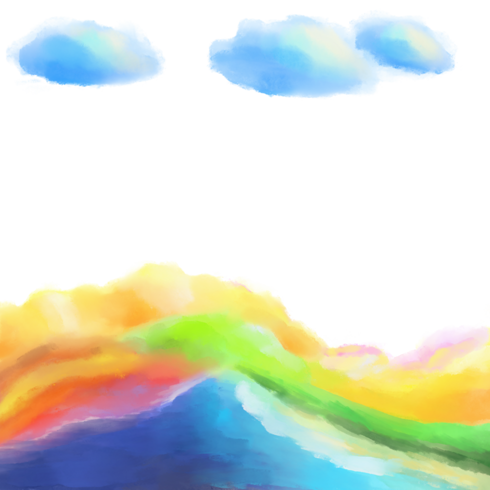 Watercolor natural abstract, land and sky, colorful natural background design png