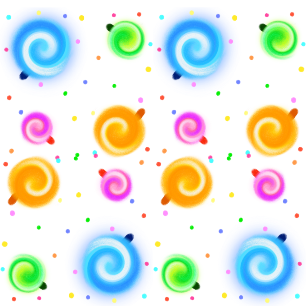 Colorful lollipop candies pattern background design illustration png
