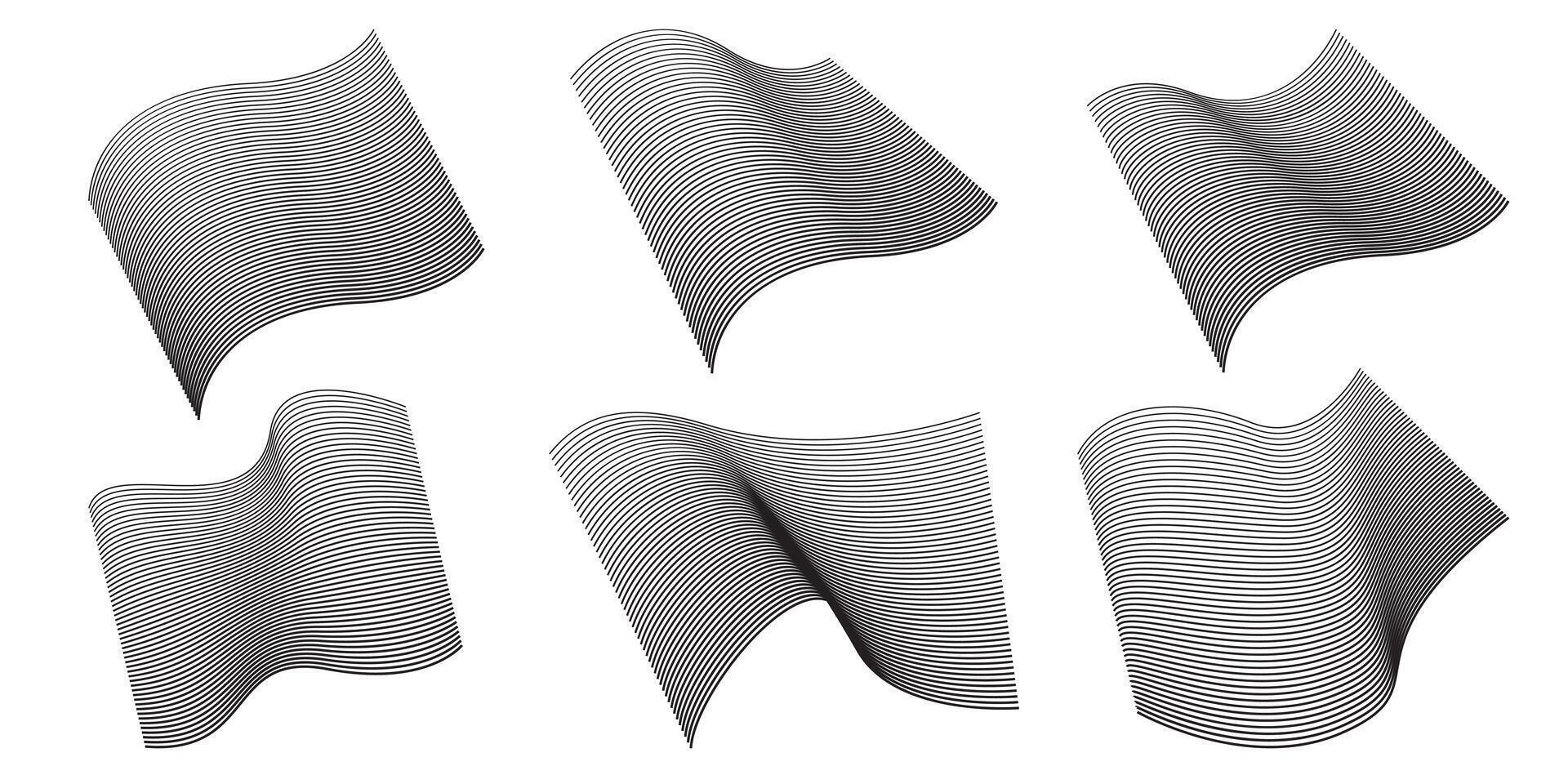 black, wavy, stripes, lines, set, abstract, , design, pattern, minimal, modern, sleek, line art, flowing, dynamic, smooth, stylish, contemporary, vector