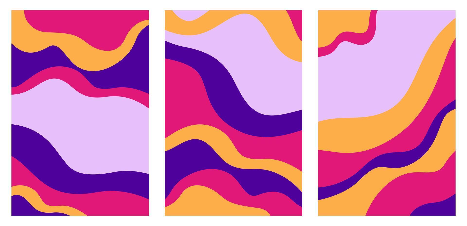 Set of Modern Wavy Background Illustration vector