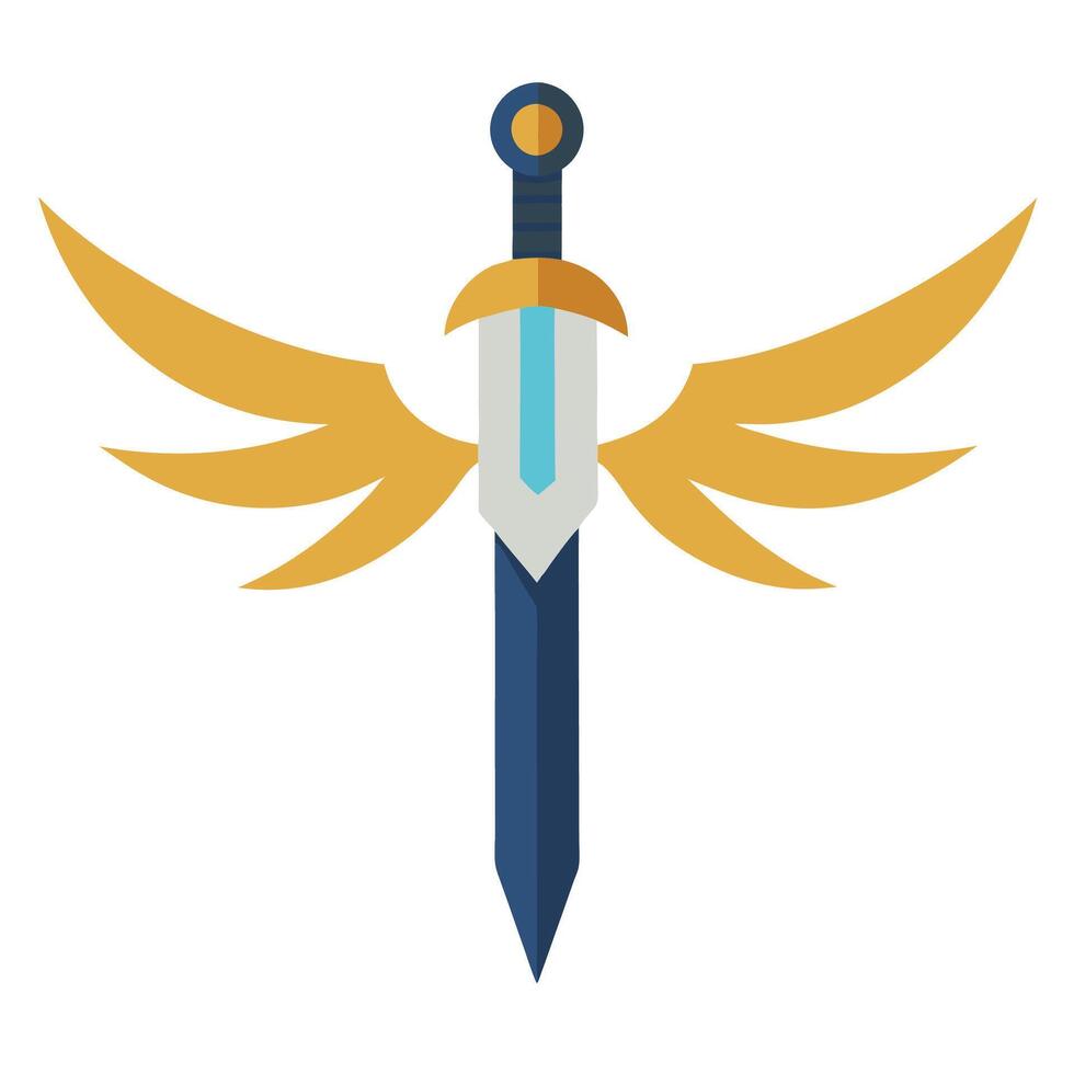 A sword with wings on it vector