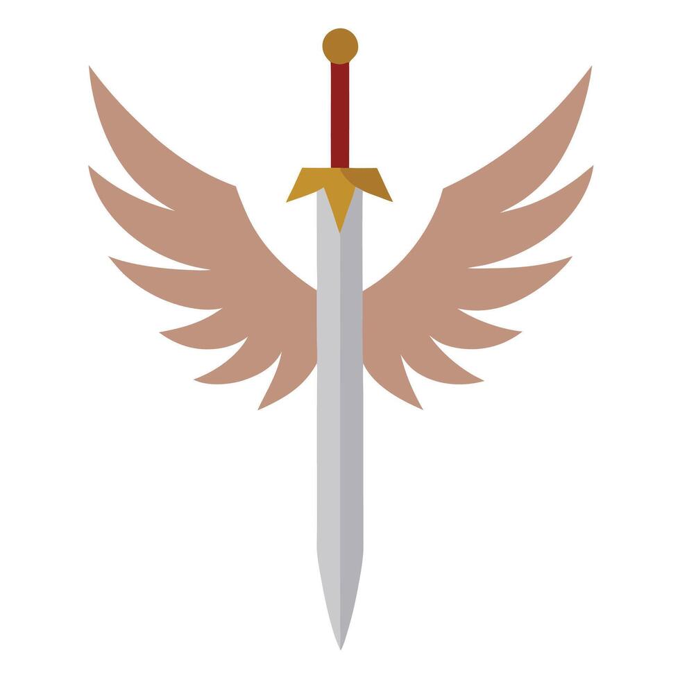 Sword with wings icon illustration vector