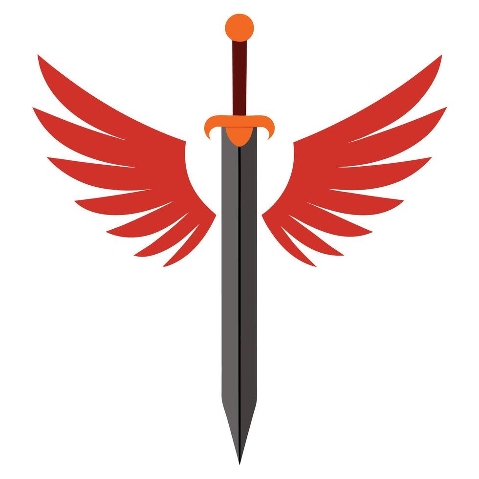 Sword with wings illustration vector