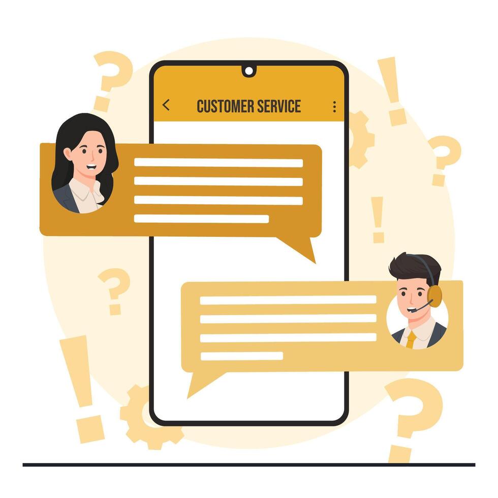Concept of customer service. Flat design illustration for web and mobile app. vector