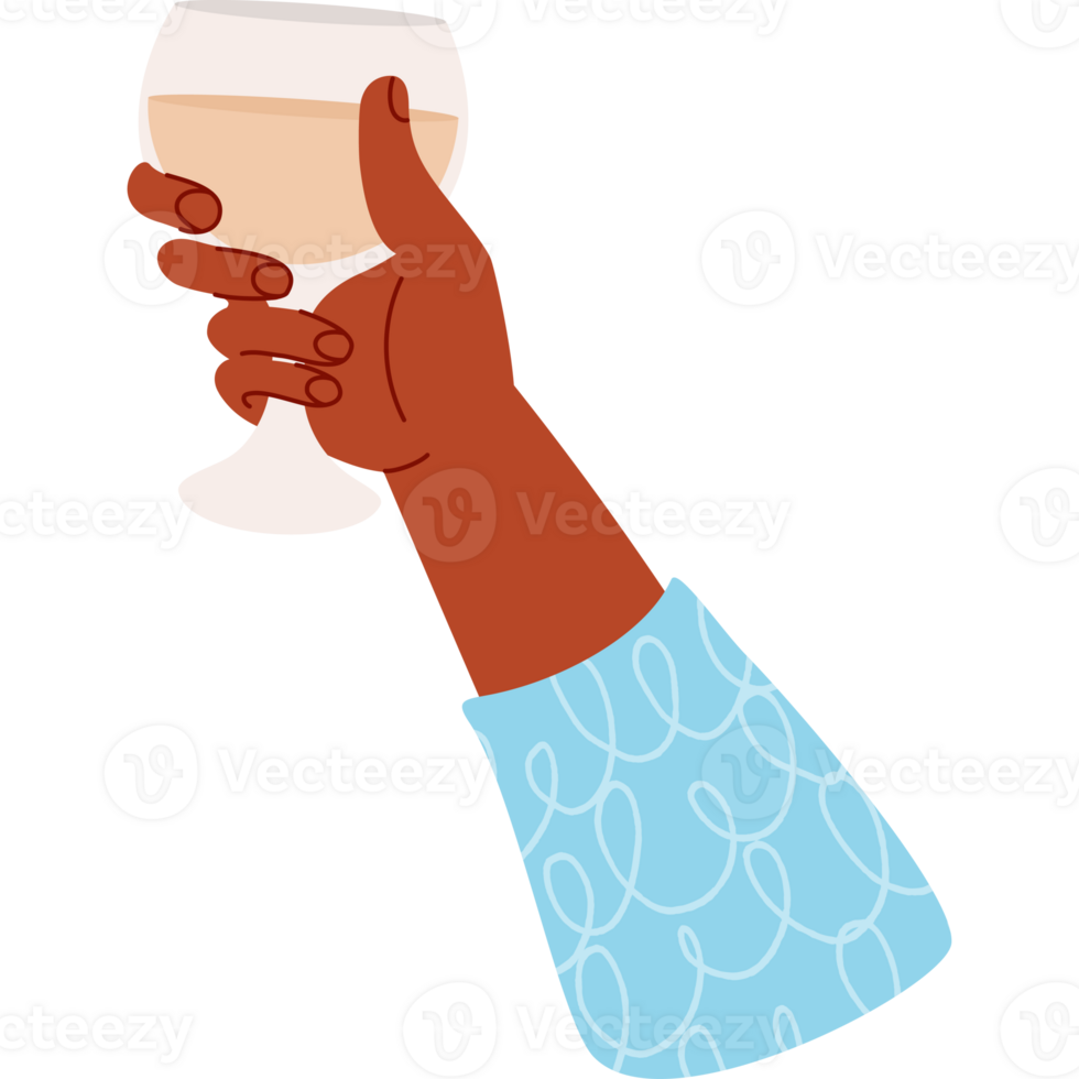 Male ethnic hand with glass png