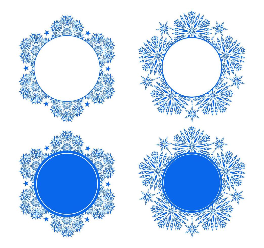 Frames with winter snowflakes. vector
