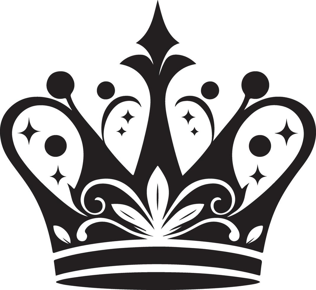 Timeless Royalty Crown Silhouette Icon Set vector