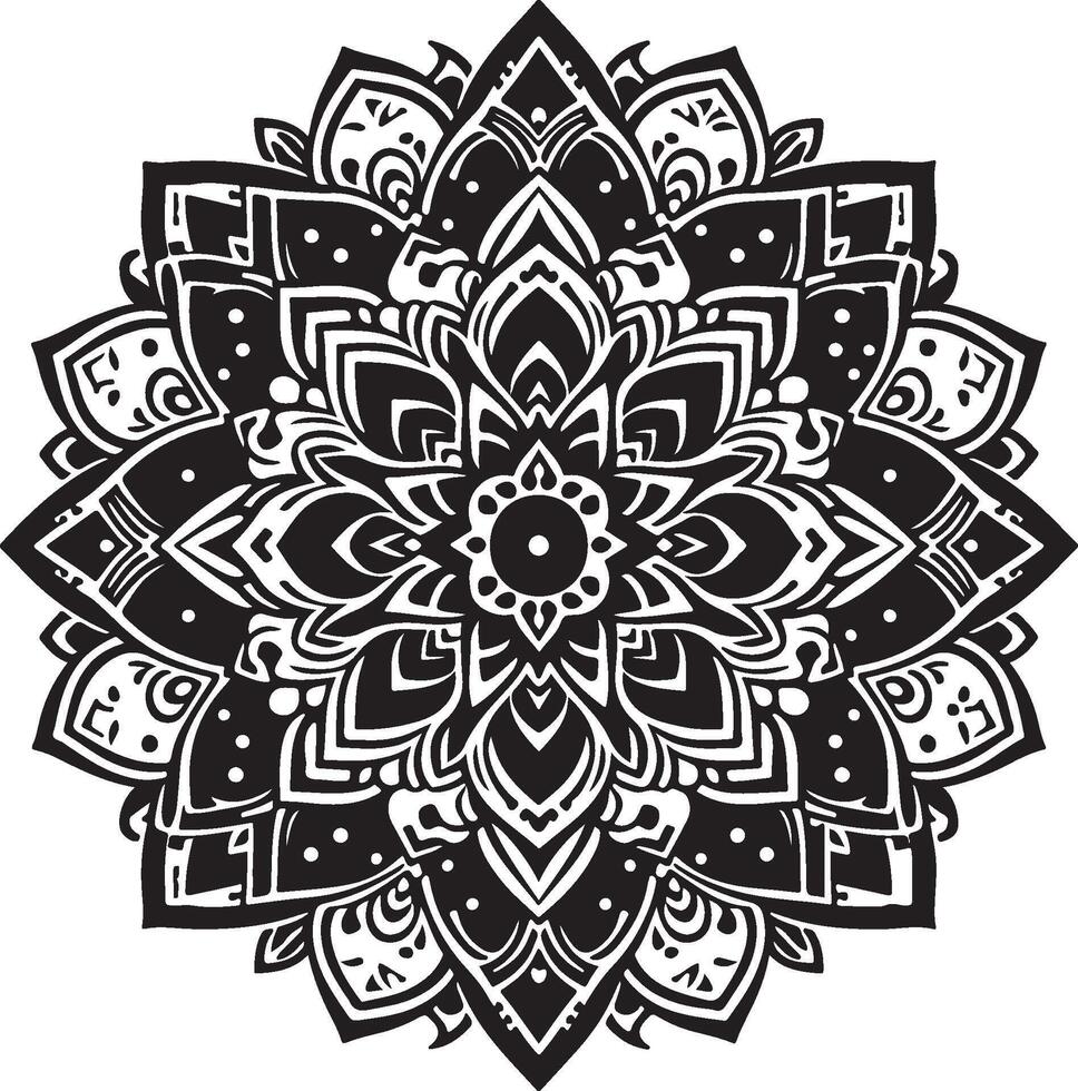 Dark Harmony Mandala Silhouette Patterns vector