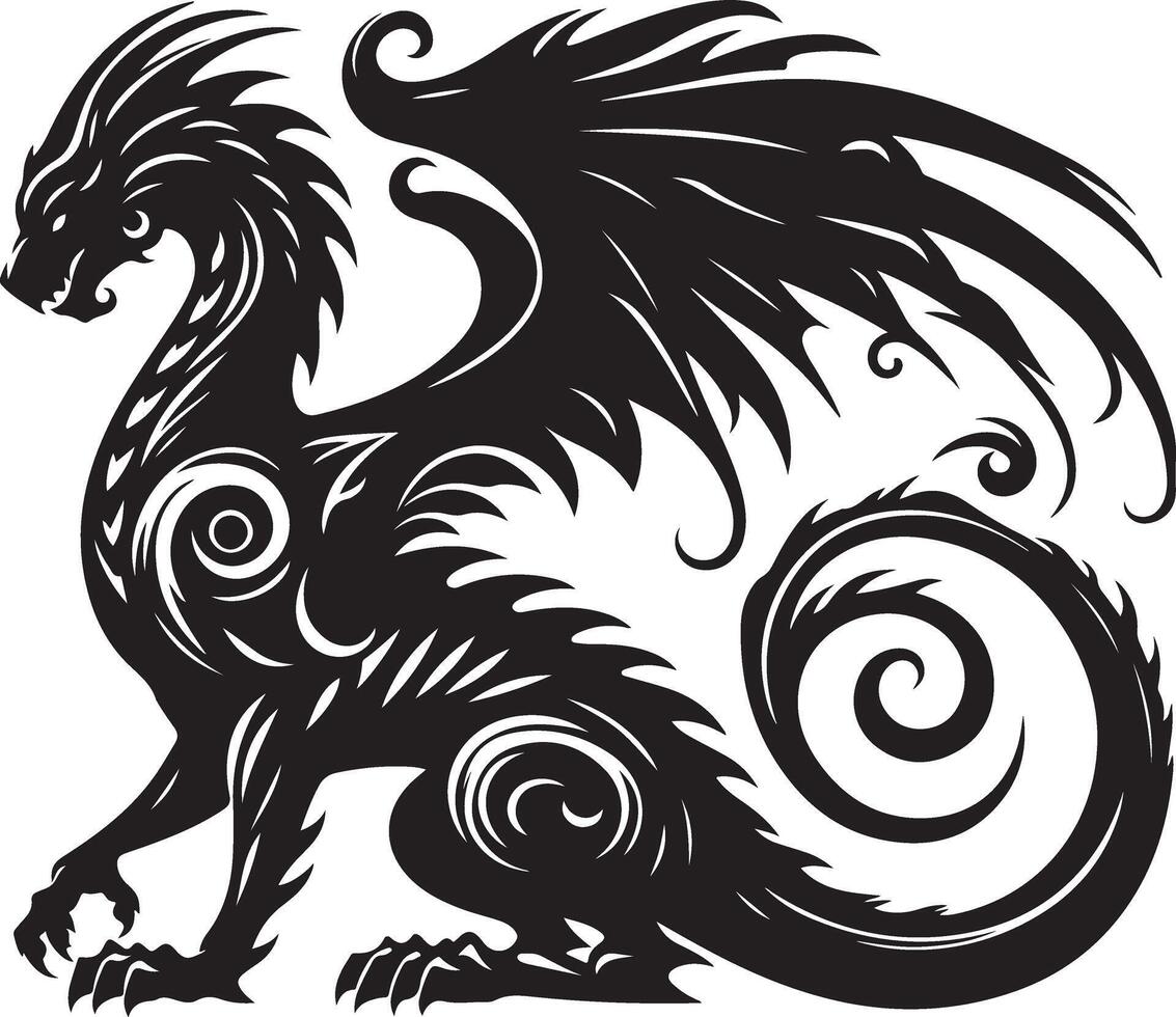 The Dark Wyrm Legend in Shadow vector