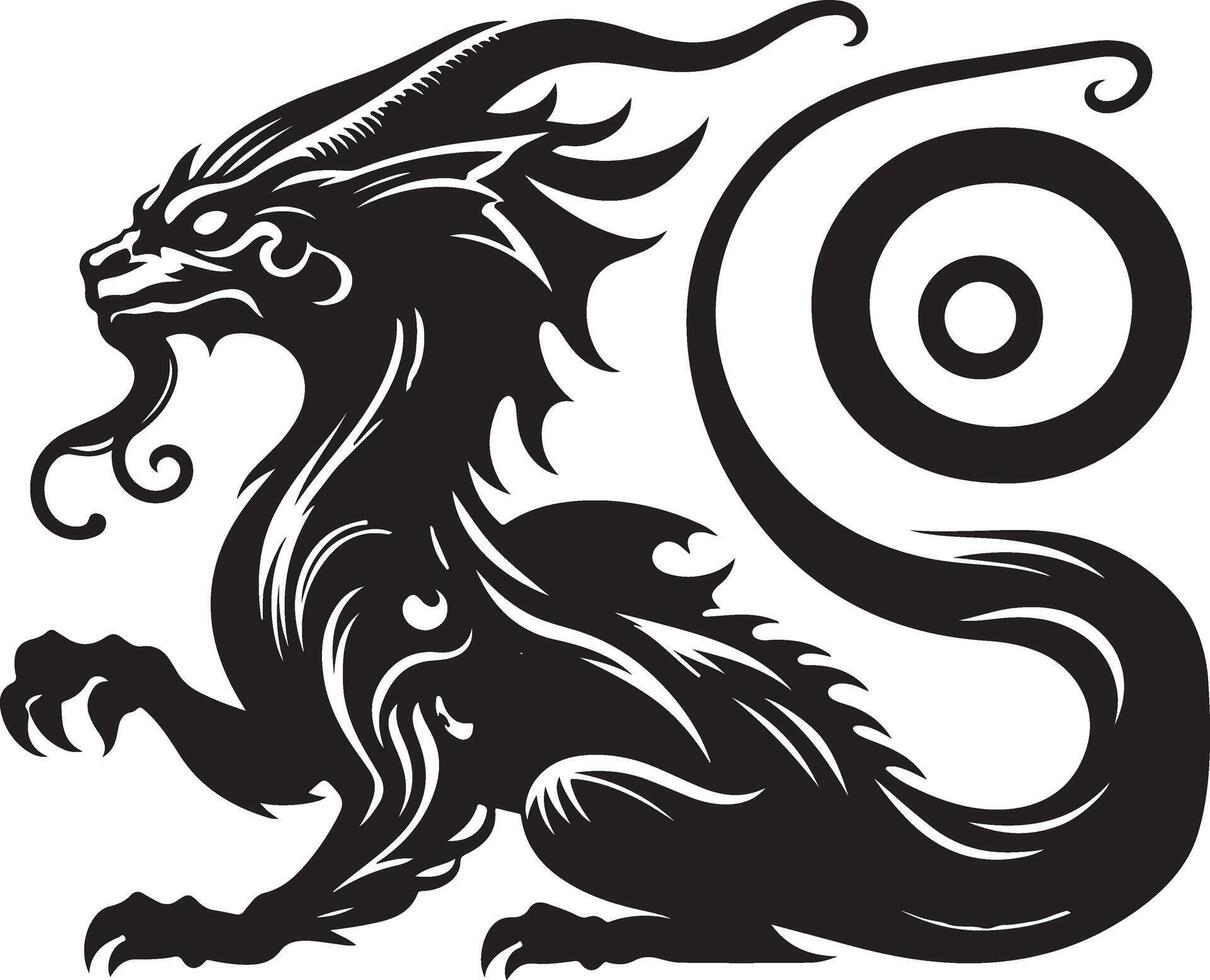 The Last Dragon Legends in Silhouette vector