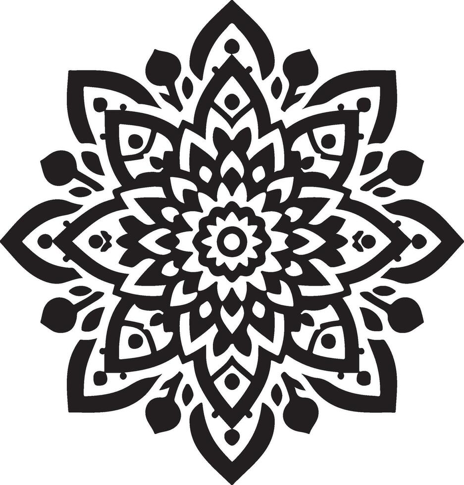 Mandala in the Dark Elegant Silhouette Patterns vector