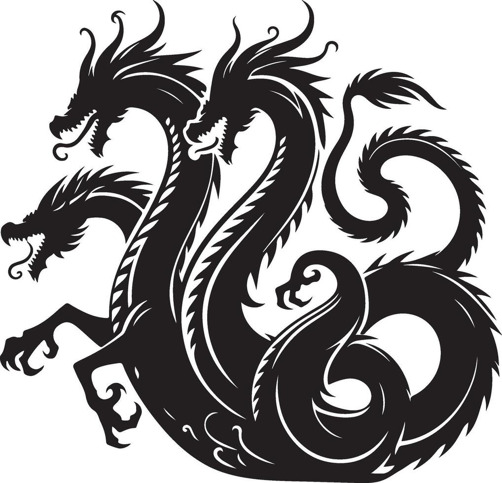 The Hydras Wrath Legend in Silhouette vector