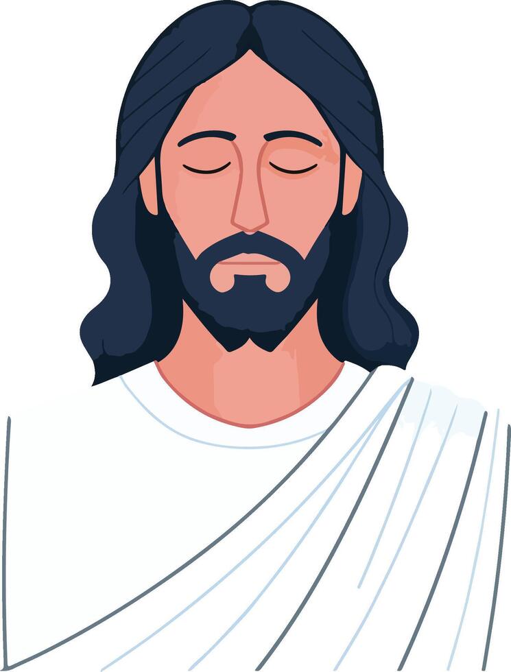 Savior's Journey A drawing of Jesus on a white background with a cross on it vector