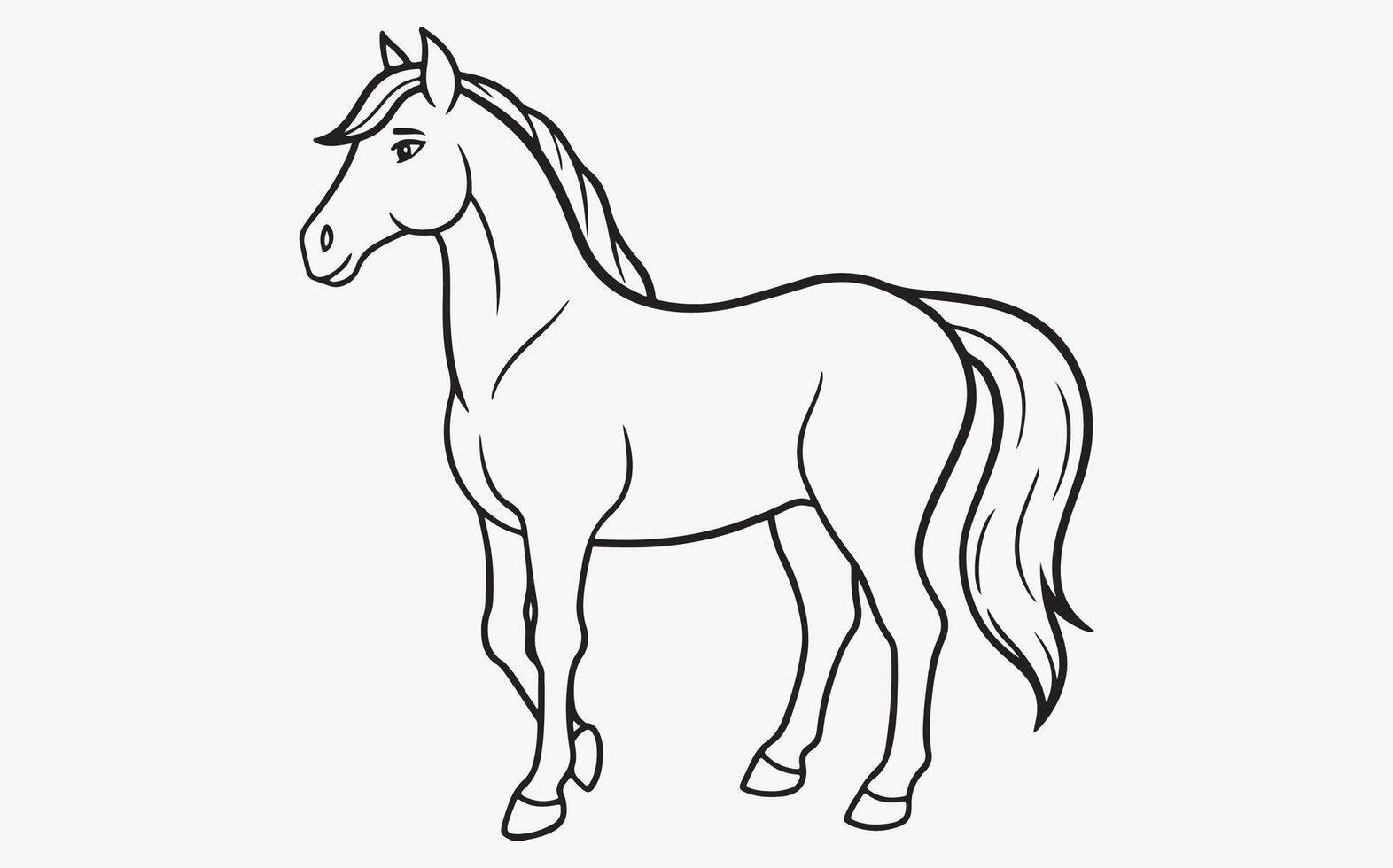 Abstract horse Line Drawing icon image clipart vector