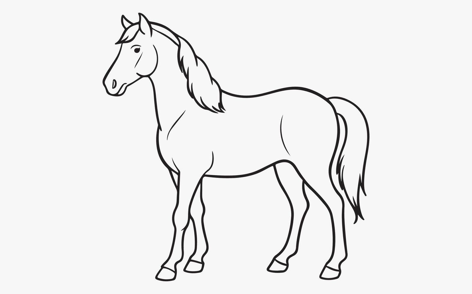 Abstract horse Line Drawing icon vector
