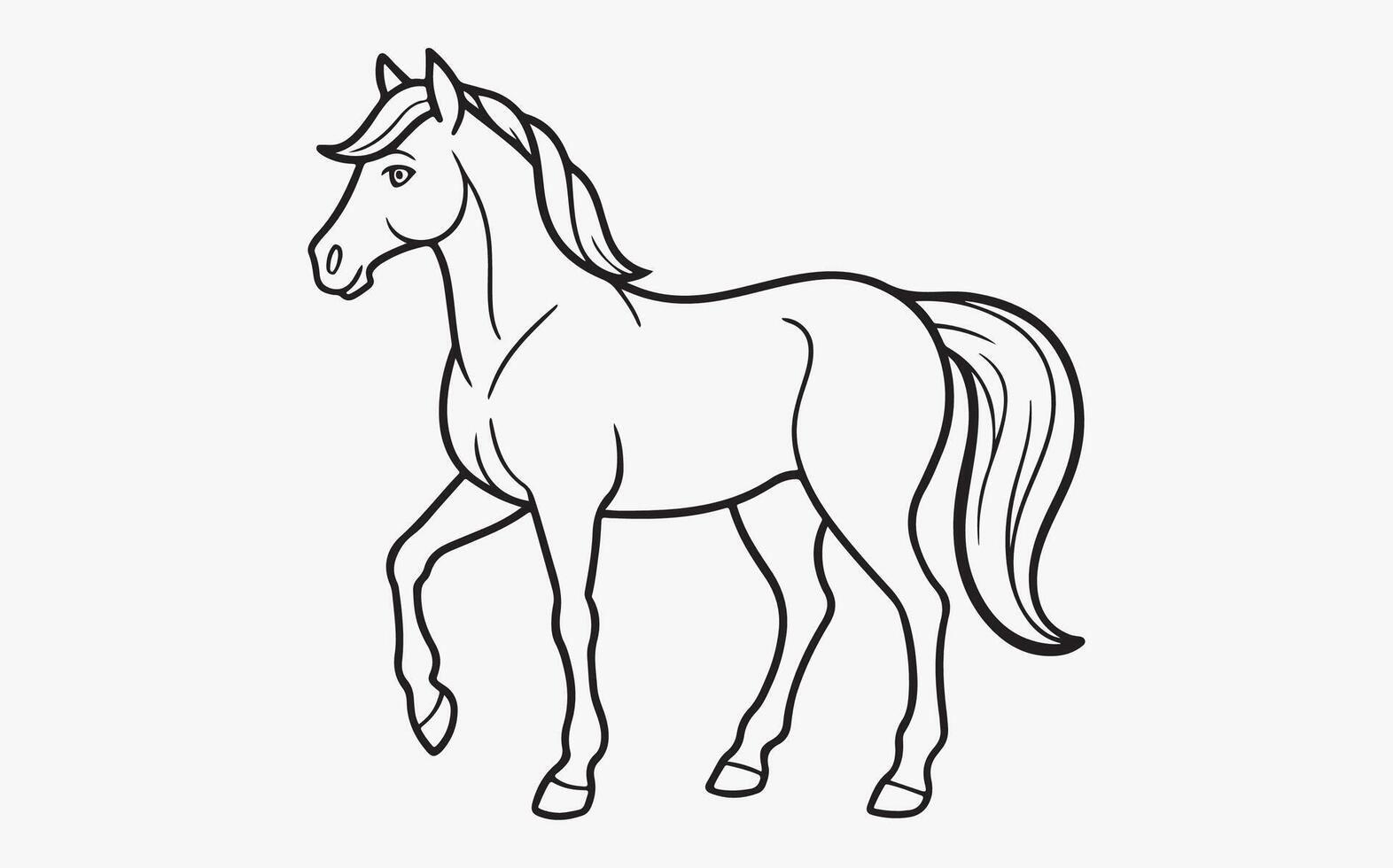 Minimalist Abstract horse Line Drawing icon image clipart vector