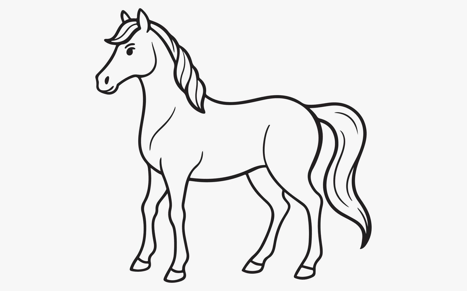 Abstract horse Line Drawing vector