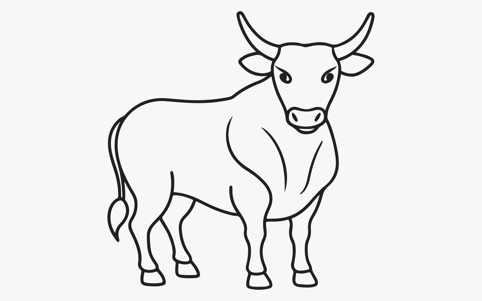 bull abstract line art vector