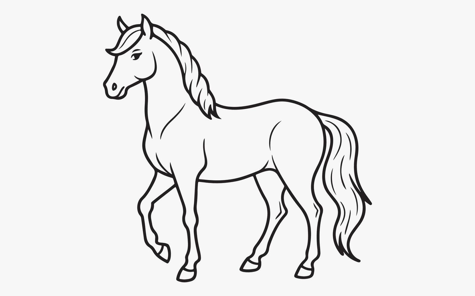 Minimalist Abstract horse Line Drawing icon image clipart illustration vector