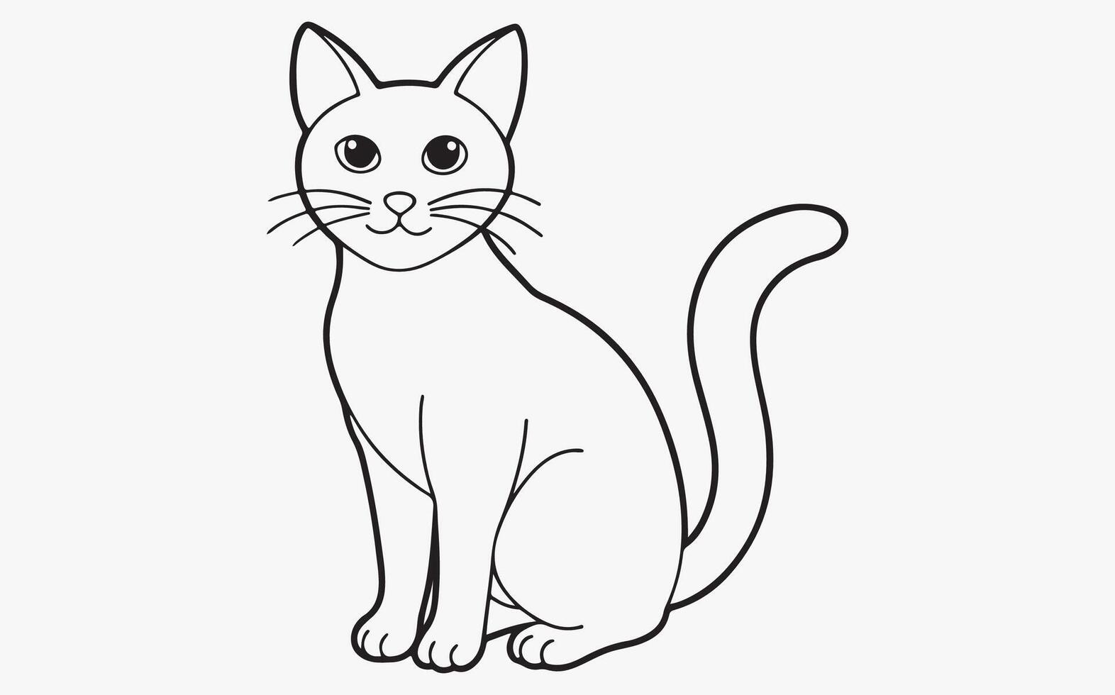 Minimalist Cat Line Sketch image vector