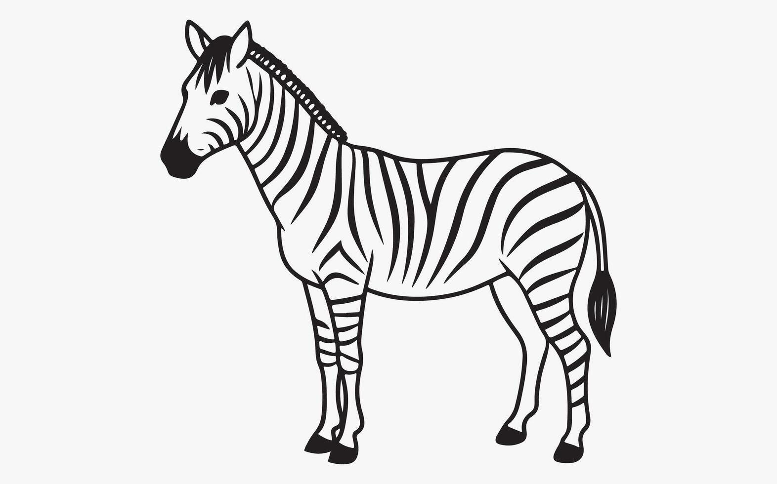 Minimal Abstract Zebra Line Drawing image vector