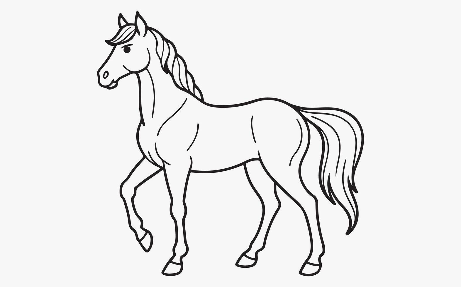 Minimalist horse Line Drawing image vector