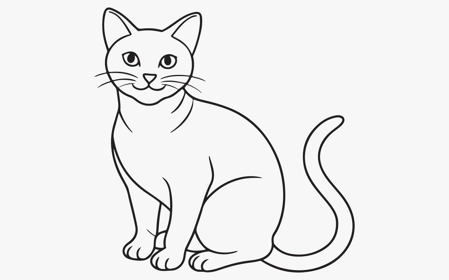 Abstract Cat Line Art image clipart vector