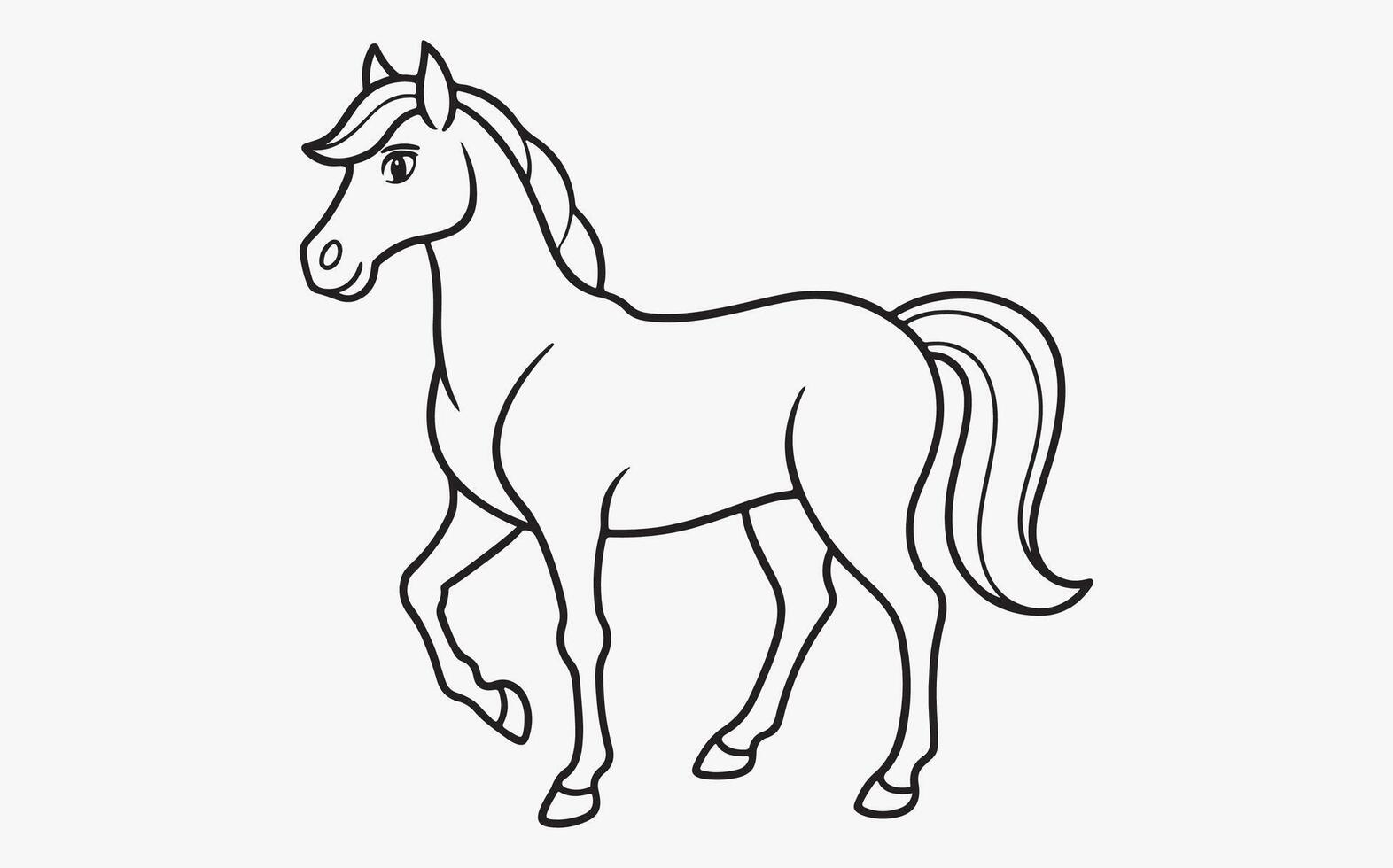 Minimalist horse Line Drawing vector