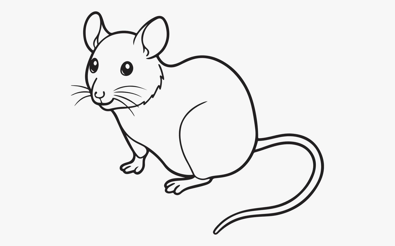 Abstract rat Line Drawing icon vector