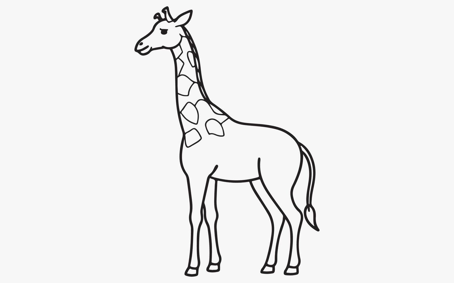 giraffe line art icon vector