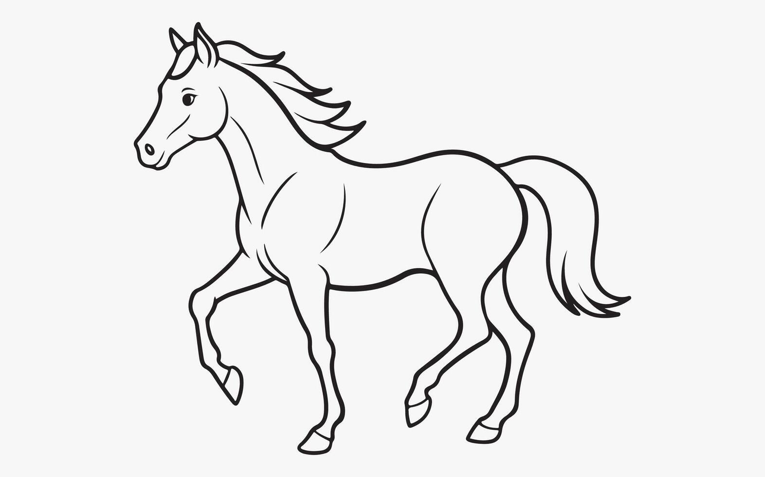 Minimalist Abstract horse Line Drawing vector