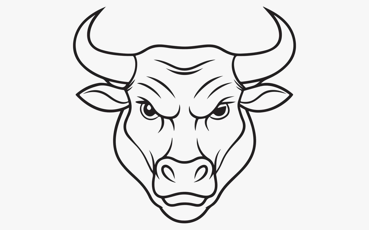 Bull head line art image vector