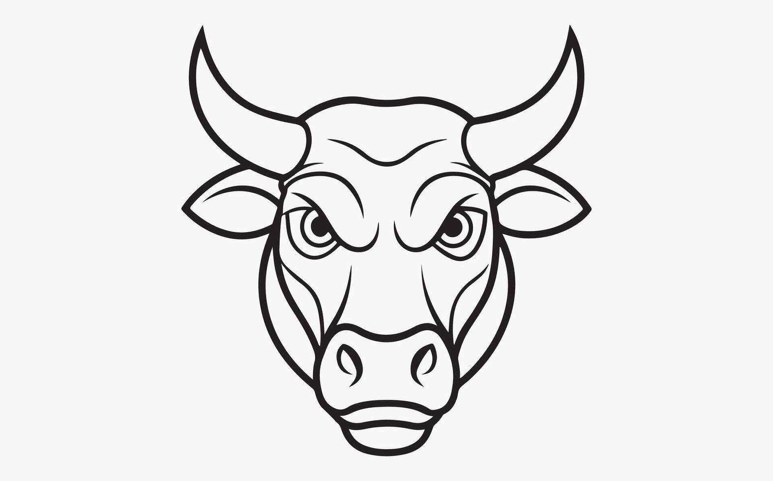 Abstract Bull head line art image clipart illustration vector