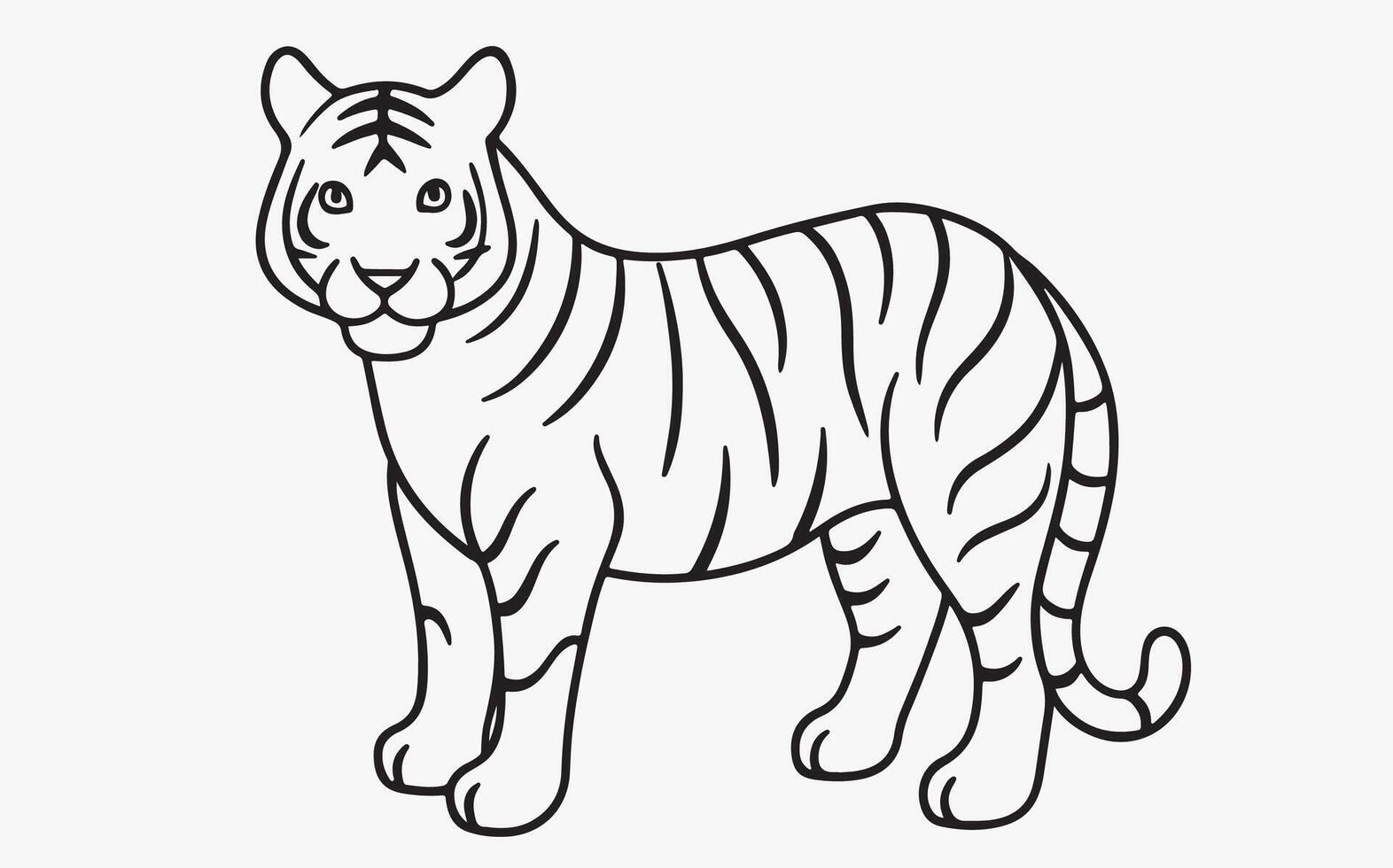 Tiger line art image clipart vector