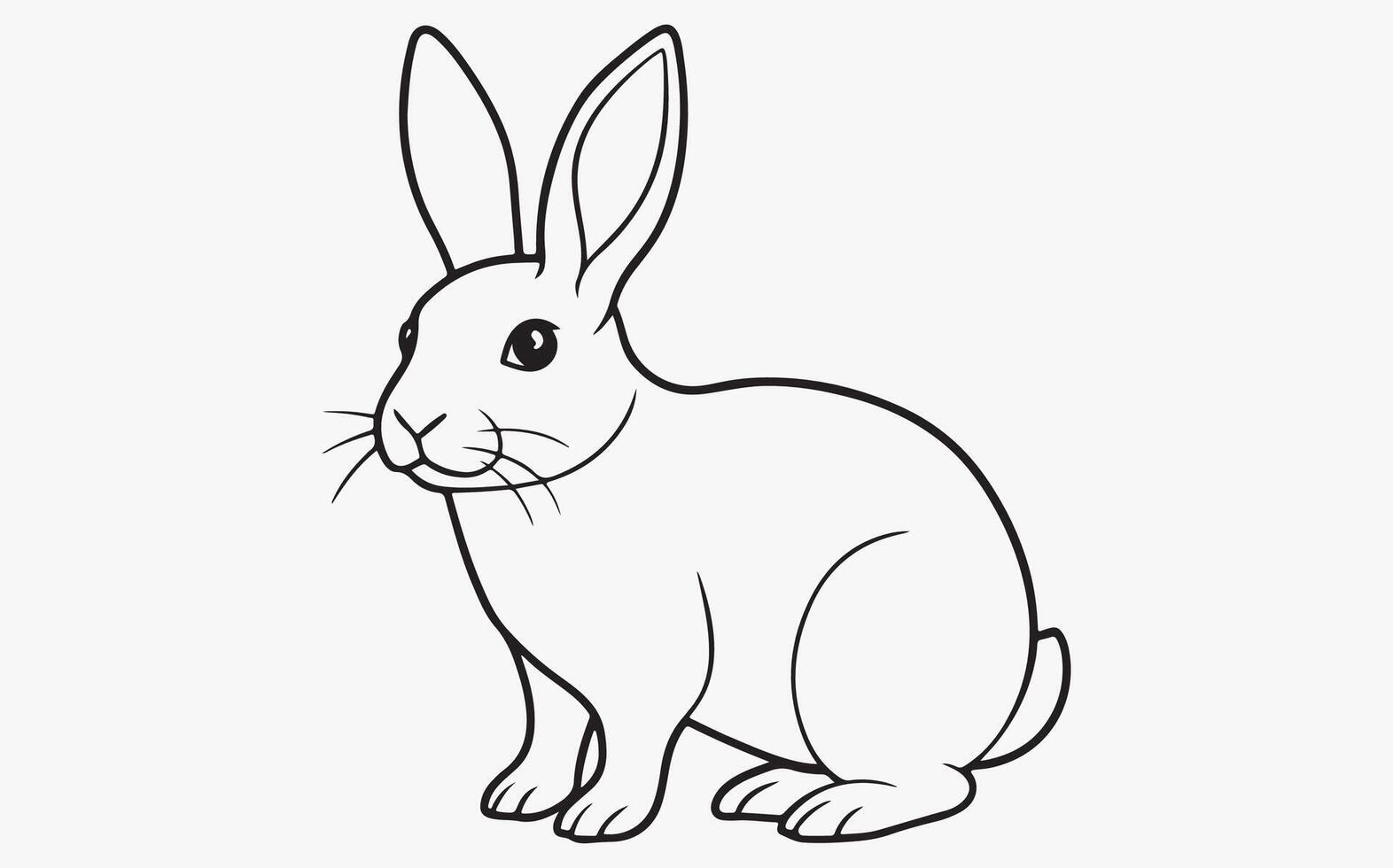 Abstract rabbit Line Drawing vector