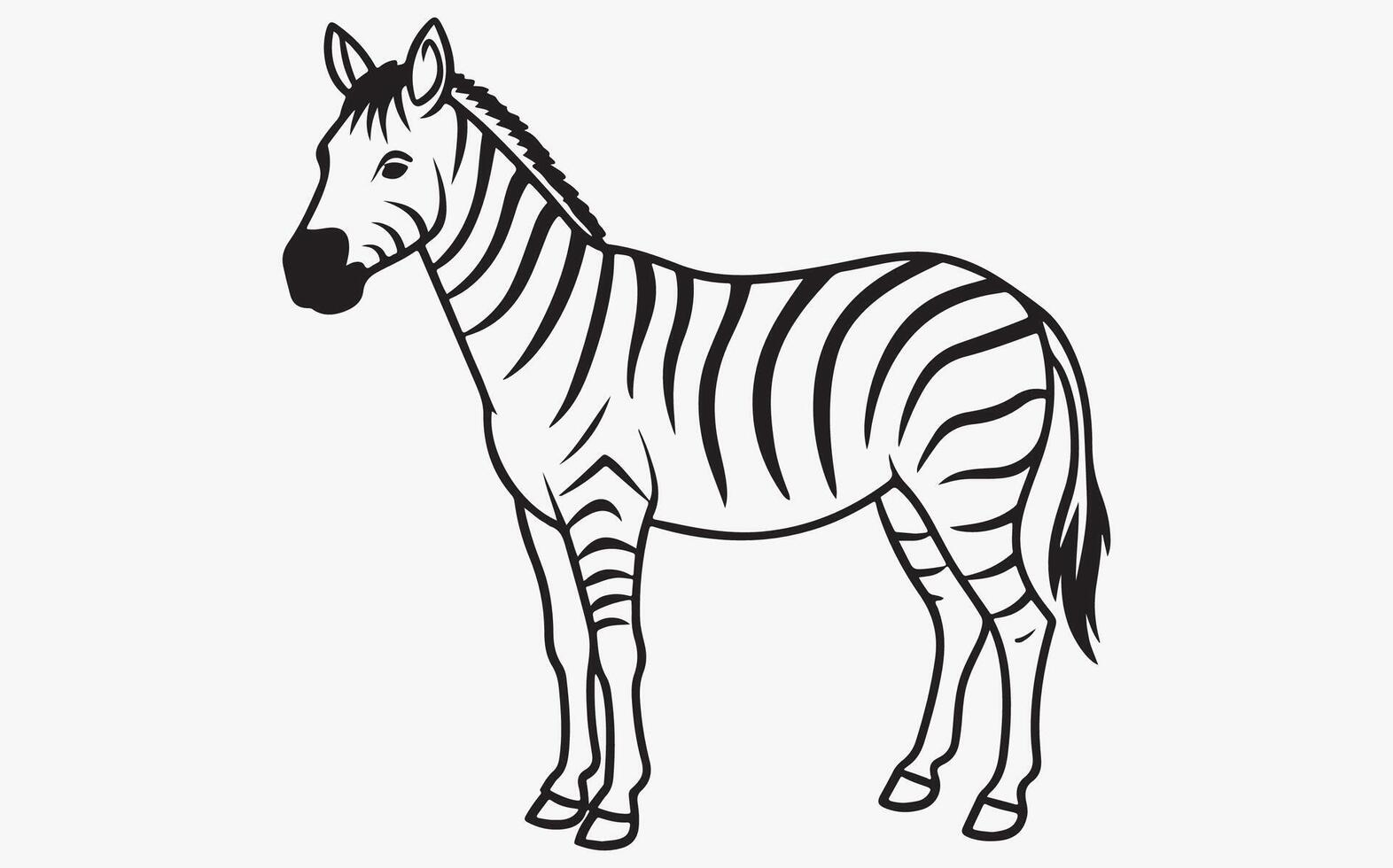 Abstract Zebra Line Drawing image clipart illustration vector