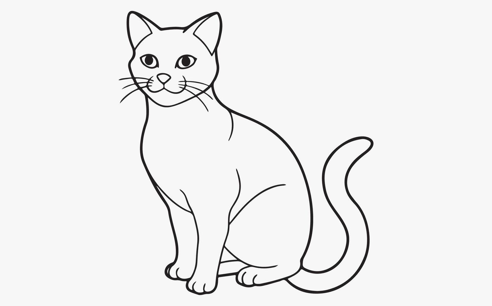 Minimalist Cat Line Sketch vector