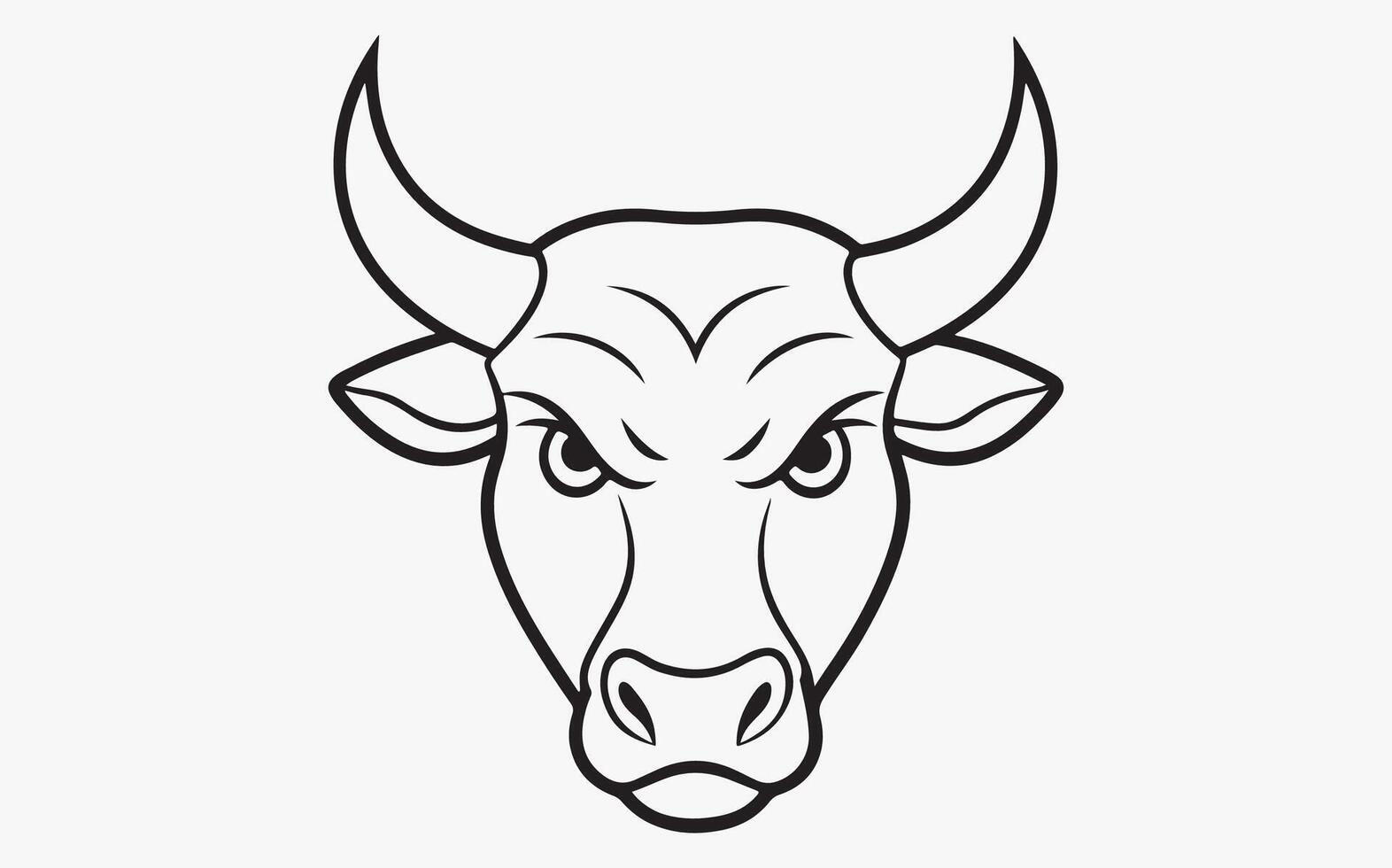 Abstract Bull head line art image clipart vector