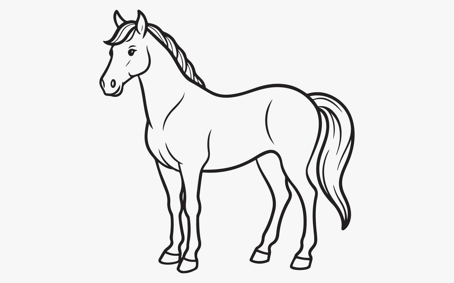 Creative horse Line Design icon vector