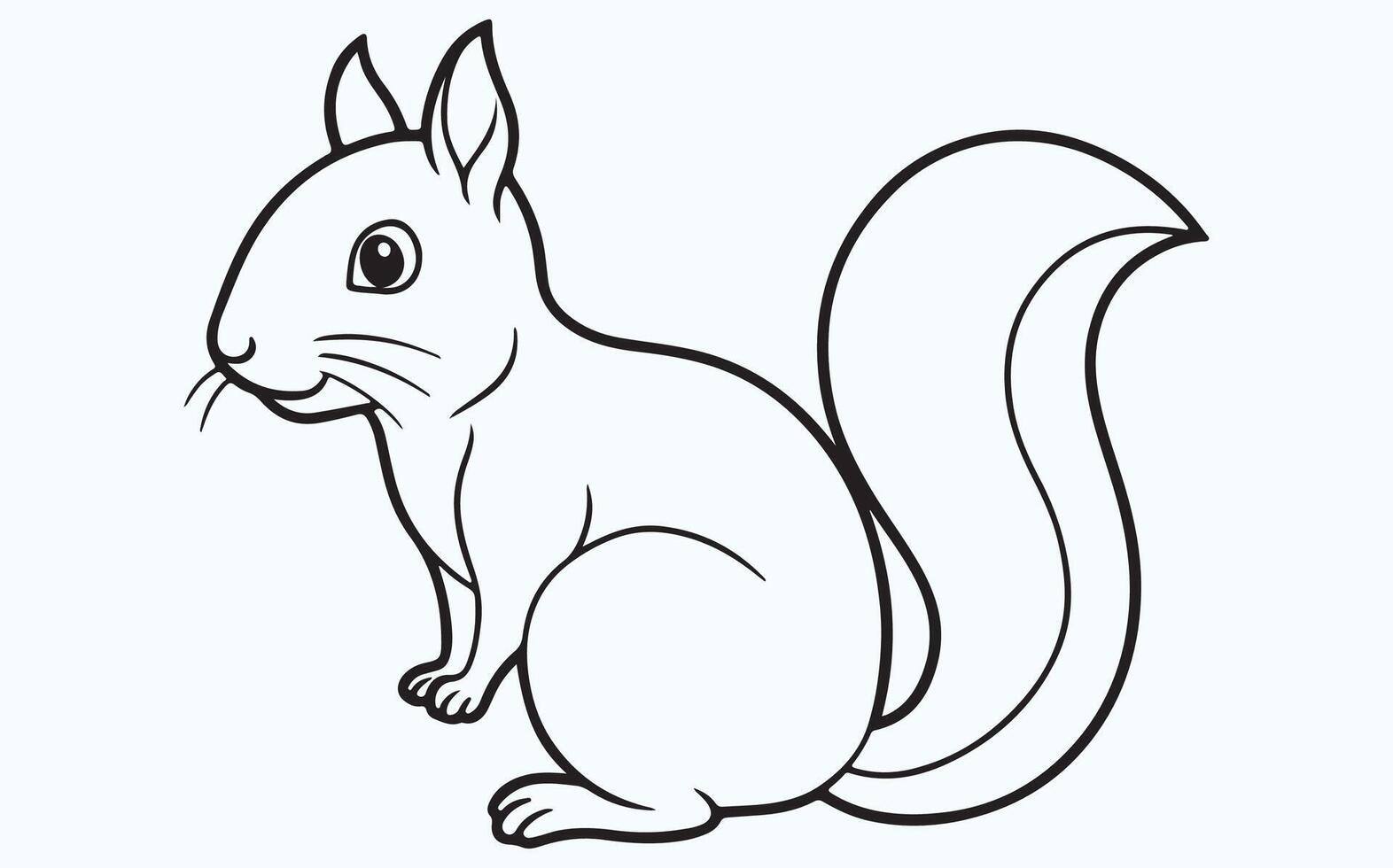Abstract Minimalist Squirrel Line Art image clipart vector