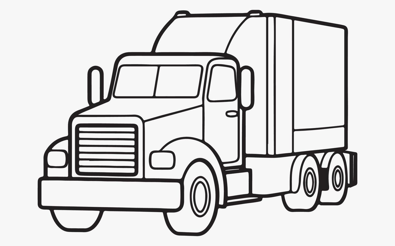 Simple truck Line Art icon vector