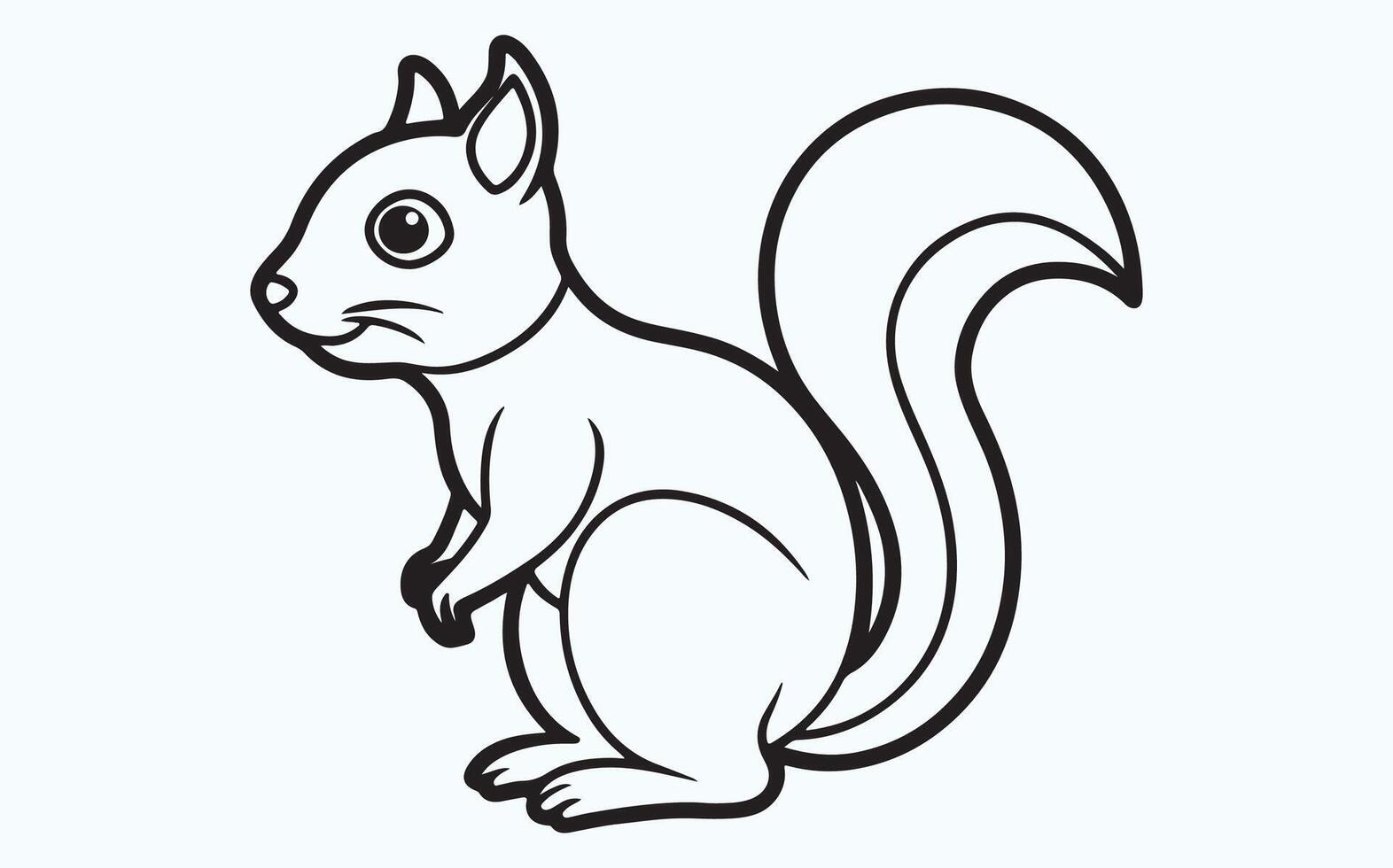 Abstract Squirrel Line Drawing image clipart illustration vector
