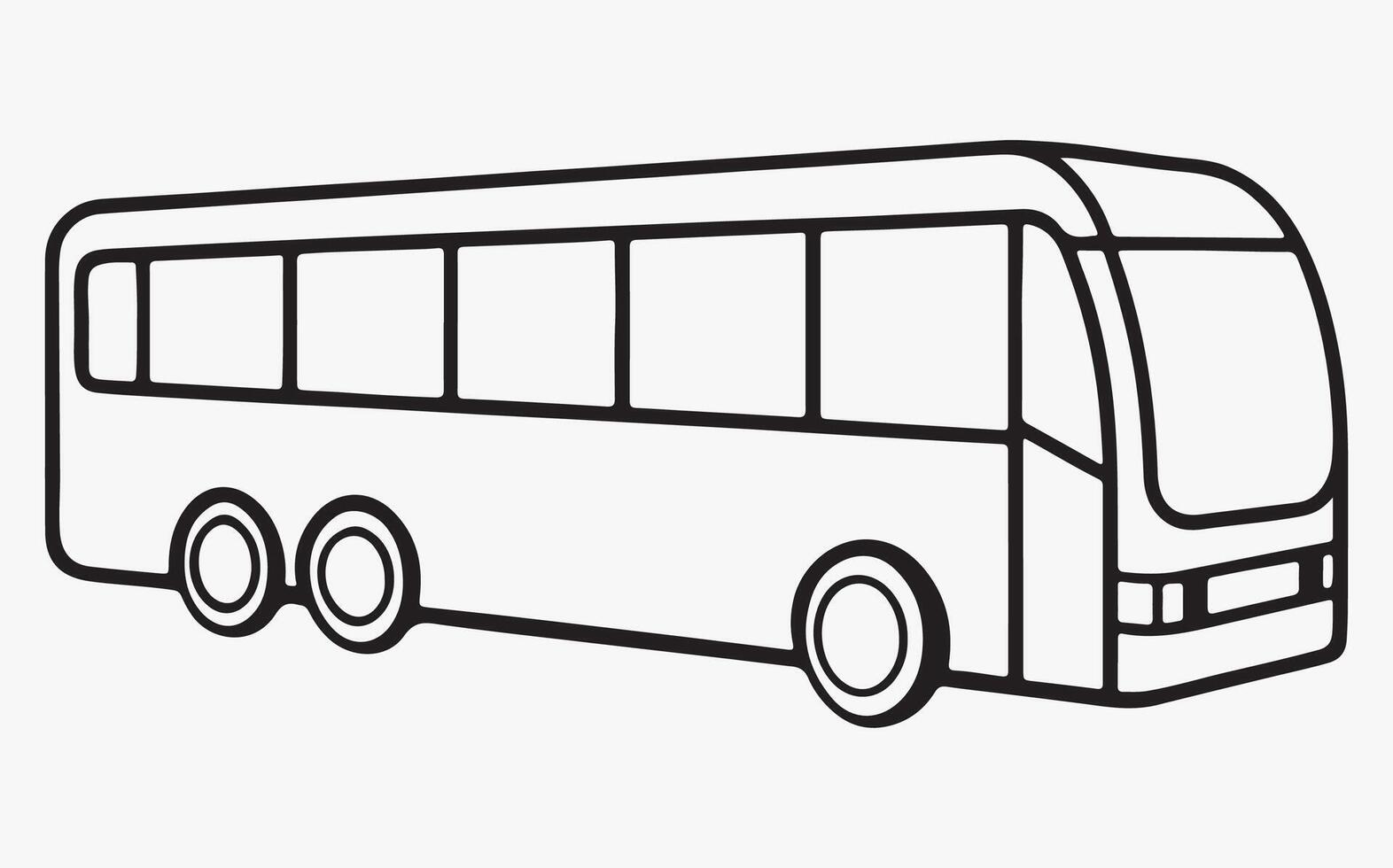 Detailed Bus Line Art vector