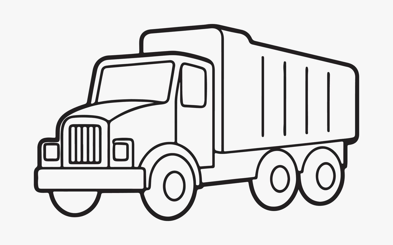 Vintage truck Line Sketch vector